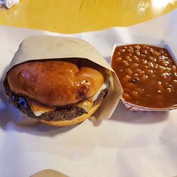 Brando’s BBQ - Wagyu Cheeseburger and beans - a daily rotating special. - Barbeque Near Me - Bow, Washington