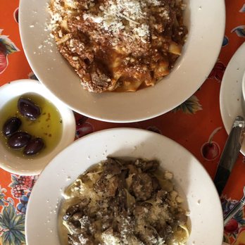 Frank - Olive oil w Olives (left), Pappardelle w/ Lamb Ragu (top), and Tagliatelle w/ Wild Mushrooms (bottom) - Italian Near Me - New York, New York Frank - Olive oil w Olives (left), Pappardelle w/ Lamb Ragu (top), and Tagliatelle w/ Wild Mushrooms (bottom) - Italian Near Me - New York, New York