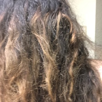 Willo Aveda Salons - Fair Oaks - Update on my hair only after two washes. Not styled and air dryer. Pretty frizzy and damaged. ( Left side) - Hair Extensions Near Me - Fair Oaks, California