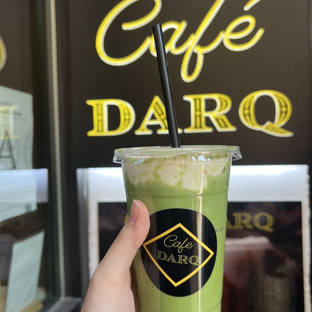 Cafe Darq - iced matcha with cream cheese cap - Asian Fusion Near Me - Boston, Massachusetts