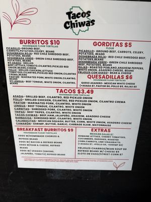 Menu photo 4 Tacos Chiwas Mesa, AZ