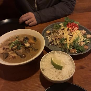Taurus Ox - Yellow Gaeng and Phad Lao both with tofu added - Laotian Near Me - Seattle, Washington