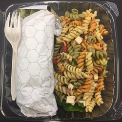 Terra Cafe & Grille - Falafel Gyro and pasta salad to go.