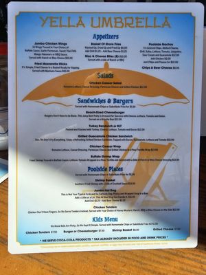 Menu photo 1 The Yella Umbrella Myrtle Beach, SC Menu photo 1 The Yella Umbrella Myrtle Beach, SC