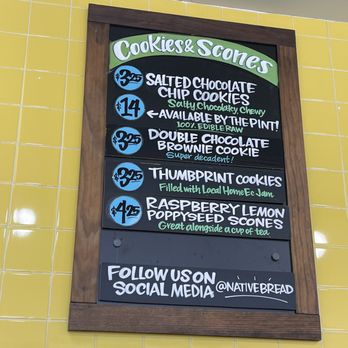 Native Bread - Menu board of the day - Bakeries Near Me - Indianapolis, Indiana