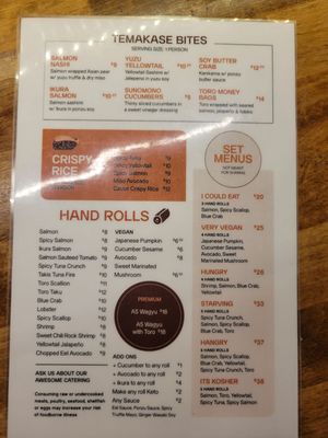 Menu photo 8 Temakase Hand Roll Bar - 2nd Ave New York, NY Menu photo 8 Temakase Hand Roll Bar - 2nd Ave New York, NY