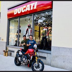 Ducati New York - Me and Jesse, and my new Little Red Scooter by Ducati.