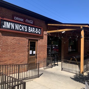 Jim 'N Nick's Bar-B-Q - Outside- there's outdoor seating - Barbeque Near Me - Tuscaloosa, Alabama Jim 'N Nick's Bar-B-Q - Outside- there's outdoor seating - Barbeque Near Me - Tuscaloosa, Alabama