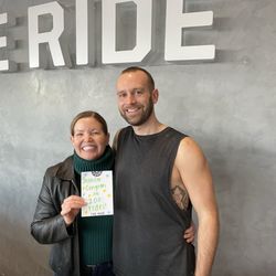 The Ride Premium Indoor Cycling - Cody and me celebrate 200 rides