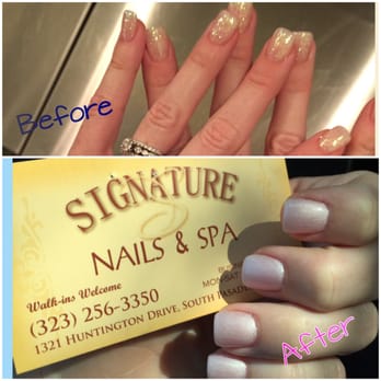 Signature Nails - Although I loved my nails I got done in Vegas (my before picture), they were not practical for my daily life as a PreK teacher. - Nail Salons Near Me - South Pasadena, California Signature Nails - Although I loved my nails I got done in Vegas (my before picture), they were not practical for my daily life as a PreK teacher. - Nail Salons Near Me - South Pasadena, California