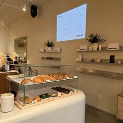 Pastries, mostly croissants