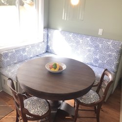 Long Upholstery Service - John made these custom bench and chair covers from a fabric we provided. Great work and very nice.