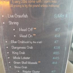 Fresh seafood by the pound