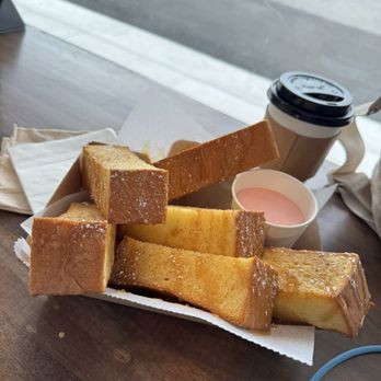 Auria Coffee - Honey Butter sticks with strawberry cream on the side. - Desserts Near Me - Buena Park, California Auria Coffee - Honey Butter sticks with strawberry cream on the side. - Desserts Near Me - Buena Park, California