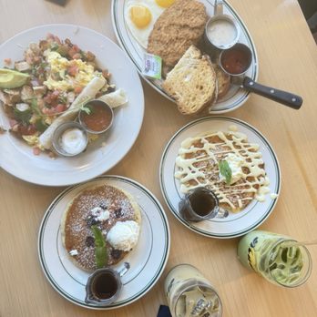Madi - Chicken Fried Steak & Eggs, Orange Cinnamon Roll Pancakes, Blackberry Goat Cheese Pancakes, Chilaquiles Verde - Breakfast & Brunch Near Me - San Diego, California Madi - Chicken Fried Steak & Eggs, Orange Cinnamon Roll Pancakes, Blackberry Goat Cheese Pancakes, Chilaquiles Verde - Breakfast & Brunch Near Me - San Diego, California