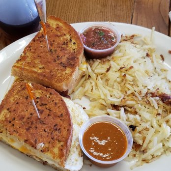 Scrambled Eggs Cafe - Breakfast sandwich with salsas on side - Cafes Near Me - Simi Valley, California Scrambled Eggs Cafe - Breakfast sandwich with salsas on side - Cafes Near Me - Simi Valley, California
