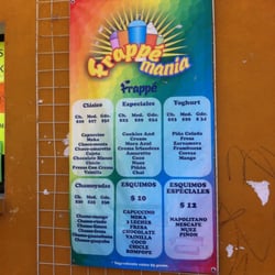 Frappé manía - Menú