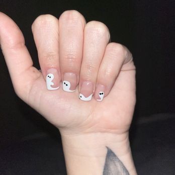 T Nails   - Halloween ghost nails - Nail Salons Near Me - Palm Desert, California