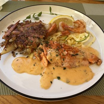 Alba Breakfast & Brunch - "Lunch Special" - Caribbean salmon and shrimp. - Breakfast & Brunch Near Me - Estero, Florida Alba Breakfast & Brunch - "Lunch Special" - Caribbean salmon and shrimp. - Breakfast & Brunch Near Me - Estero, Florida