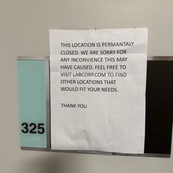 Labcorp - Sign stating the location permanently closed