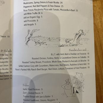 Rose's Cafe - Menu - Italian Near Me - San Francisco, California