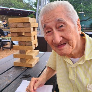 Screaming Goat Yard & Tap - Dad first time with Jenga - Coffee & Tea Near Me - Spring Branch, Texas Screaming Goat Yard & Tap - Dad first time with Jenga - Coffee & Tea Near Me - Spring Branch, Texas