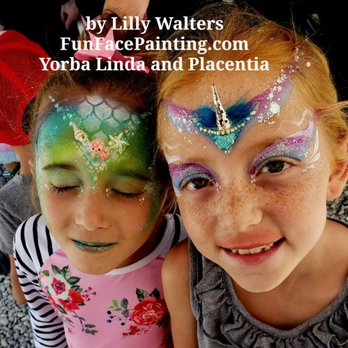 Fun Face Painting - A unicorn princess and a mermaid princess! Fun in Yorba Linda, Placentia, Brea, Fullerton, and Anaheim Hills - Face Painting Near Me