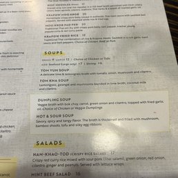 Soup menu