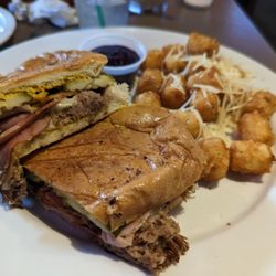 The Shed - Cubano sandwich and parmesan tots.