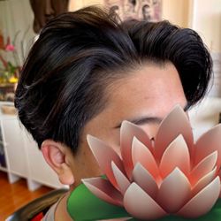 San Gabriel barbershop & salon - Haircut W/ soft wave + root lift perm