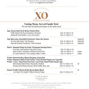 XO Restaurant - Menu - Asian Fusion Near Me - Honolulu, Hawaii XO Restaurant - Menu - Asian Fusion Near Me - Honolulu, Hawaii