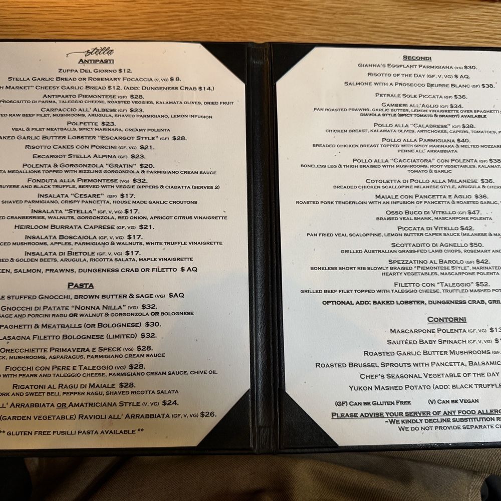 Stella - Menu - Italian Near Me - Burlingame, California Stella - Menu - Italian Near Me - Burlingame, California