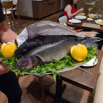 Limani Grille - Whole fish for show case. Each fish weighs at least 2.5 to 3.5 pounds. Sooooo fresh and delicious. - Bars Near Me - Boston, Massachusetts Limani Grille - Whole fish for show case. Each fish weighs at least 2.5 to 3.5 pounds. Sooooo fresh and delicious. - Bars Near Me - Boston, Massachusetts