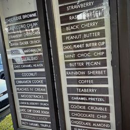 Ice cream menu Ice cream menu