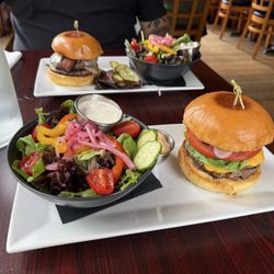 Ice Jam Inn - Burger and side salad