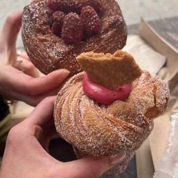 Supermoon Bakehouse - Raspberry chocolate croissant and a Guava cruffin - Bakeries Near Me - New York, New York