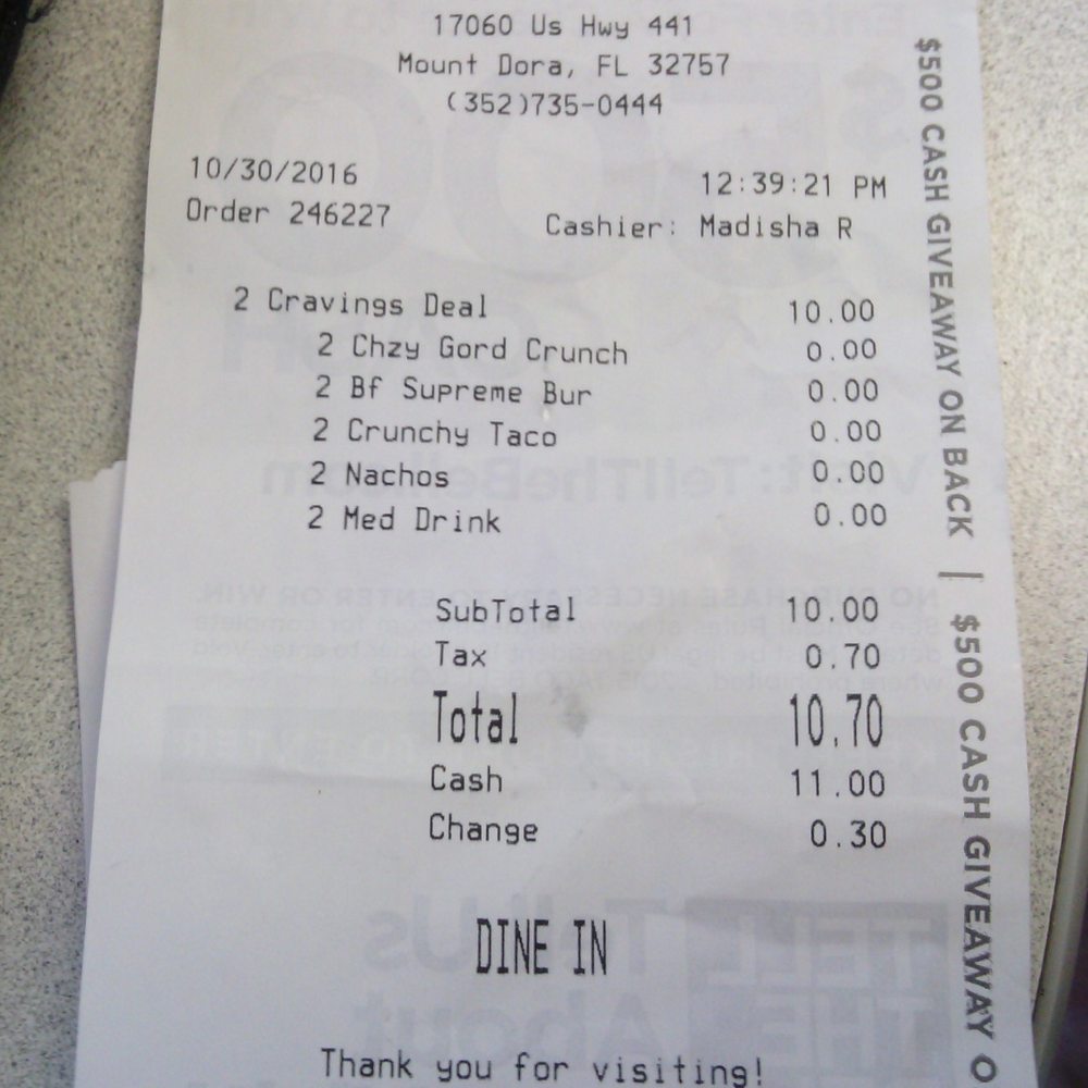 Taco Bell - Super cheap for a lot of stuff!! - Tacos Near Me - Mount Dora, Florida Taco Bell - Super cheap for a lot of stuff!! - Tacos Near Me - Mount Dora, Florida