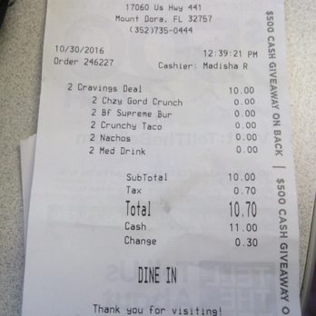 Taco Bell - Super cheap for a lot of stuff!! - Tacos Near Me - Mount Dora, Florida Taco Bell - Super cheap for a lot of stuff!! - Tacos Near Me - Mount Dora, Florida