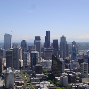 Space Needle - view looking South toward Qwest Field. - Landmarks & Historical Buildings Near Me - Seattle, Washington Space Needle - view looking South toward Qwest Field. - Landmarks & Historical Buildings Near Me - Seattle, Washington
