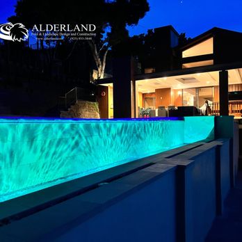 Alderland - Vanishing edge swimming pool with porcelain patio - Los Gatos - Landscape Architects or Designers Near Me - Walnut Creek, California