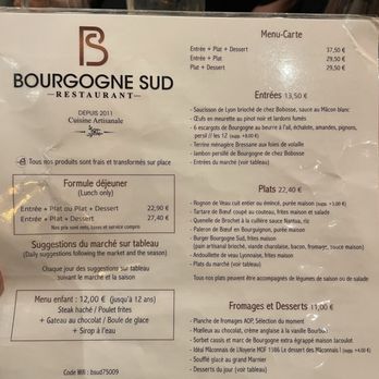 Bourgogne Sud - Menu - French Near Me - Paris, 75 Bourgogne Sud - Menu - French Near Me - Paris, 75