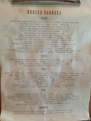 Menu photo 6 Barraca Barcelona, B