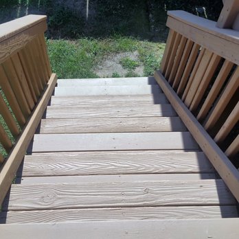 Deck Helmet - Stairs are now a mismatched mess. They were supposed to have been sanded. - Decks & Railing Near Me Deck Helmet - Stairs are now a mismatched mess. They were supposed to have been sanded. - Decks & Railing Near Me