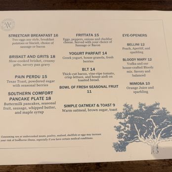 Hotel Tonnelle - Breakfast menu - Hotels Near Me - New Orleans, Louisiana