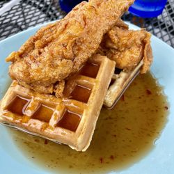 Ralph's Harborview Bar & Grill - Chicken and Waffles (with sweet chili maple glaze) Very good!