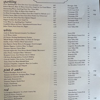 Dunsmoor - Wine list - American Near Me - Los Angeles, California
