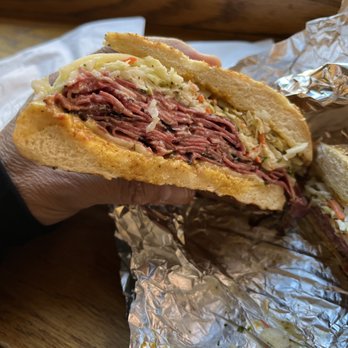 Sam LaGrassa's - Cut away view of the Chipotle Pastrami. - Delis Near Me - Boston, Massachusetts Sam LaGrassa's - Cut away view of the Chipotle Pastrami. - Delis Near Me - Boston, Massachusetts