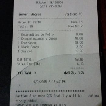The Cuban - Dinner for 2, 2 apps, 1 entree, 1 side, 1 dessert and 0 drinks for $63.13. - Cuban Near Me - Hoboken, New Jersey The Cuban - Dinner for 2, 2 apps, 1 entree, 1 side, 1 dessert and 0 drinks for $63.13. - Cuban Near Me - Hoboken, New Jersey
