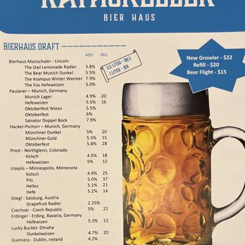 Rathskeller Bier Haus - Beer Menu - German Near Me - Omaha, Nebraska