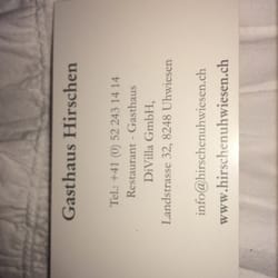 Gasthaus zum Hirschen - An alternate phone number.